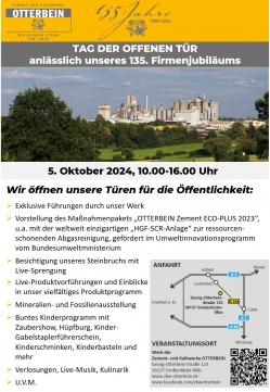 17.09.2024: Tag der offenen Tür am 5.10. // 135 Jahre OTTERBEIN